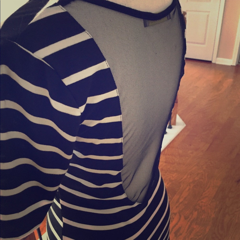 Mesh Open back stripe dress 👗-Size M